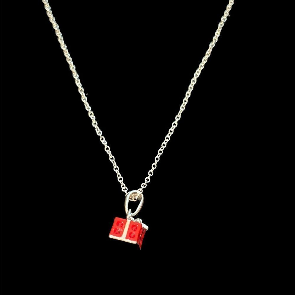925 Silver Swarovski Crystal Red Gift Box necklace